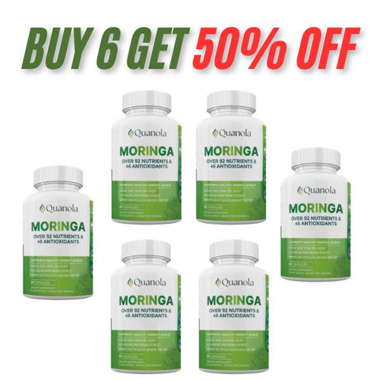 BUY 6 GET 50% OFF SALE - Quanola Moringa Leaf Capsules (6 Bottles Stack)