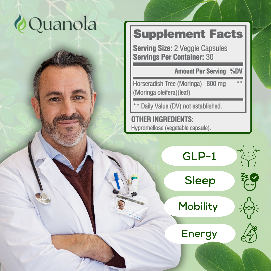 Activate GLP-1 Naturally with QUANOLA Moringa - Lower Cortisol, Burn Fat, and Restore Balance Without Stimulants or Prescriptions